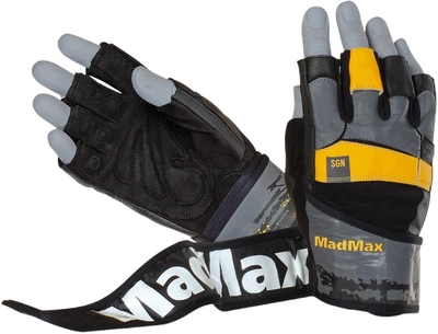 Рукавички для фітнесу MadMax MFG-880 Signature Black/Grey/Yellow M