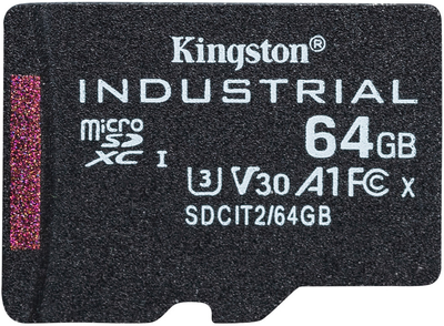 Карта пам'яті Kingston microSDXC 64GB Industrial Class 10 UHS-I V30 A1 (SDCIT2/64GBSP)