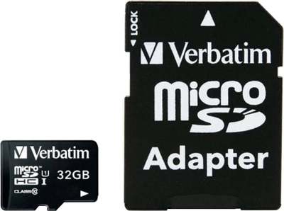 Карта пам'яті Verbatim Premium microSDHC 32GB Class 10 + SD-адаптер (0023942440833)