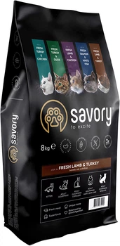 Корм Savory Adult Cat Sensitive Digestion Fresh Lamb & Turkey
