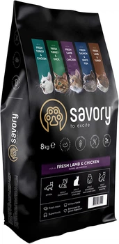 Корм для котів Savory Adult Cat Sterilised Fresh Lamb and Chicken