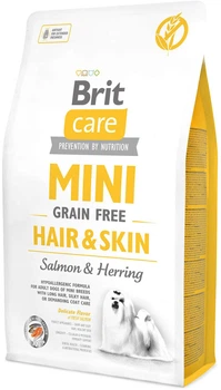Сухий корм для дорослих собак мініатюрних порід Brit Care Mini Grain Free Hair&Skin 2 кг (8595602522613/8595602520220)A