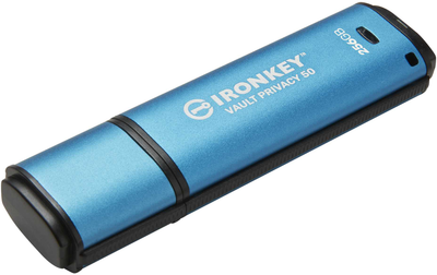 Флеш пам'ять USB Kingston IronKey Vault Privacy 50 256GB USB 3.2 Type-A Blue (IKVP50/256GB)