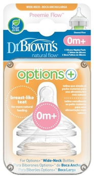 Соски для пляшечок Dr. Brown's Options Preemie Flow Tetina 0+ 2 шт (72239317525)