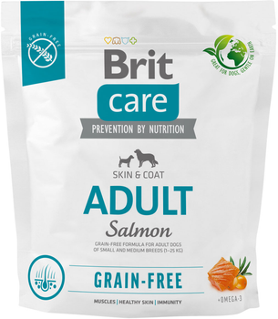 Корм для собак маленьких и средних пород Brit Care Dog Grain-free Adult беззерновой с лососем 1 кг (8595602558858)