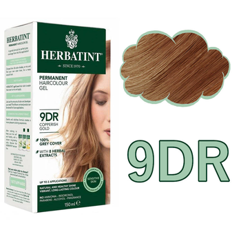 Żel-farba do włosów z utleniaczem Herbatint 9DR Copper Gold Blonde 150 ml (8016744805346)
