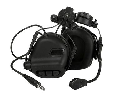 M32H Активні навушники з мікрофоном на шолом FAST - BK EARMOR