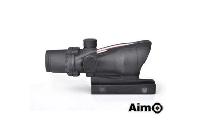 Коліматорний приціл типу ACOG (з оптичним волокном) – Black [AIM-O] (для страйкболу)
