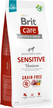 Корм для собак с чувствительным пищеварением Brit Care Dog Grain-free Sensitive беззерновой с олениной 12 кг (8595602559138)