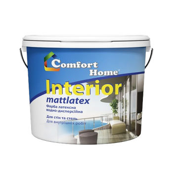 Краска латексная водно-дисперсионная для стен и потолков Interior Mattlatex ТМ "Comfort home" 4.0 кг
