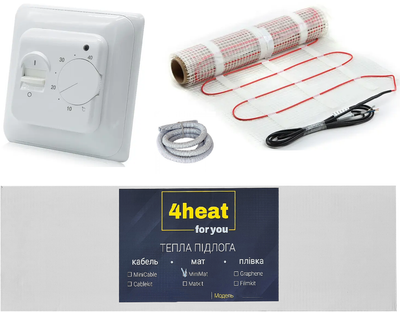 Тепла підлога з регулятором 4HEAT MatKit Standart 4.5 м² мат під плитку з терморегулятором (4HT.MKST.45)