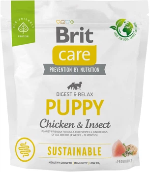 Корм для цуценят Brit Care Dog Sustainable Puppy з куркою та комахами