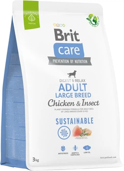 Корм для собак великих порід Brit Care Dog Sustainable Adult Large Breed з куркою та комахами