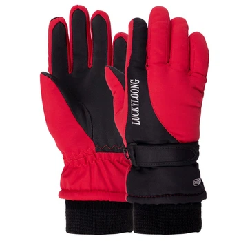 Рукавички гірськолижні дитячі Zelart Luckyloong Action 9990 L-XL (9-12 років) Black-Red