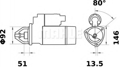 Стартер MAHLE / KNECHT MS 558 0051516401, 0051515001, 0061511501