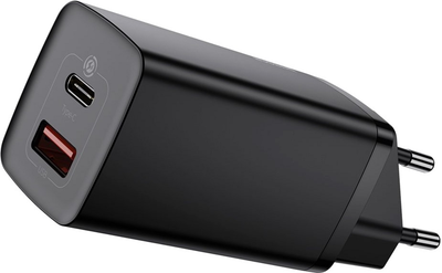 Мережевий зарядний пристрій Baseus GaN2 Lite Quick Charger C + U 65W EU Black (CCGAN2L-B01)