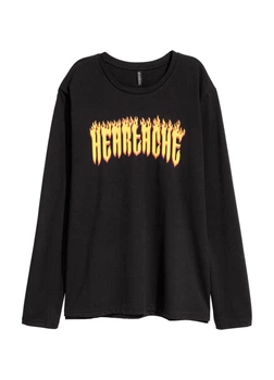 Лонгслив H&M XS Черный 0500269_надпись_15