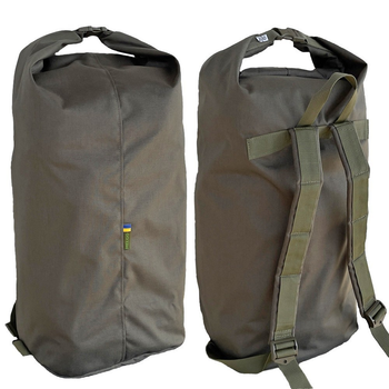Баул-рюкзак на 100 литров Поликордура Олива, влагозащитный тактический вещевой мешок MELGO