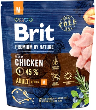 Сухий корм Brit Premium Adult M для дорослих собак середніх порід зі смаком курки