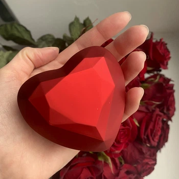 Коробочка для кольца с подсветкой Weeding Glow Heart, красная - Футляр-шкатулка в виде сердца для предложения (601091)