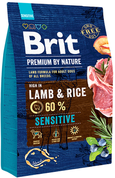 Сухой корм для собак с чувствительным пищеварением Brit Premium Dog Sensitive Lamb с ягненком 3 кг (8595602526628)