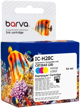 Картридж Barva совместимый с HP 28 (C8728AE) 14 мл, 3 color C/M/Y (IC-H28C)