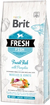 Сухий корм для дорослих собак великих порід Brit Fresh Muscle & Joints з рибою та гарбузом 12 кг (8595602530779)