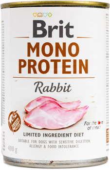 Влажный корм для собак Brit Mono Protein с кроликом 400 г (8595602529797)