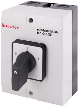 Пакетний перемикач E.NEXT в корпусі e.industrial.sb.0-1-2.3.20 3р 20А (0-1-2) (i0360015)