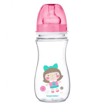 Пляшечка антиколікова 300 мл, рожева Canpol Babies EasyStart 12+ (5903407352046)