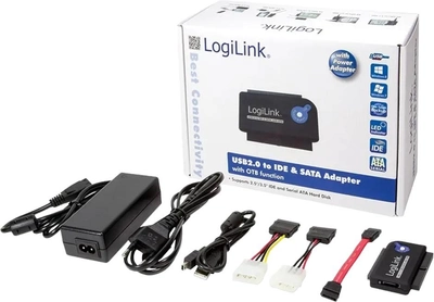 Adapter Logilink USB 2.0 na IDE i SATA 2.5" / 3.5" Czarny (AU0006C)