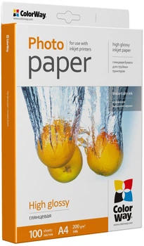Фотопапір ColorWay глянцевий 200г / м A4 PG200-100 (PG200100A4)