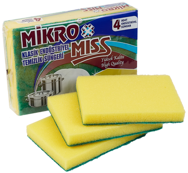 Губка для посуды индустриальная MIKRO MISS 4шт