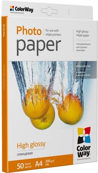Фотобумага ColorWay глянцевая 200 г/м A4 PG200-50 (PG200050A4)