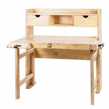 Верстак столярный из каучукового дерева Holzmann WB 123A с 2 тисками и полкой для хранения инструмента (WB123A)
