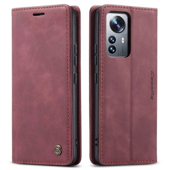 Чехол книжка Caseme с магнитом для Xiaomi Redmi Note 12S бордовый бумажник