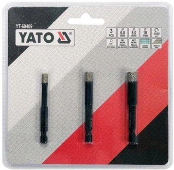 Zestaw diamentowych wierteł YATO do gresu 3 szt YT-60409 (5906083077074)
