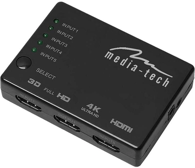 Сплітер Media-Tech MT5207 HDMI 5xports HDMI switch remote controlled 4K resolution support