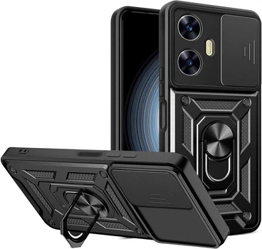 Чехол Hide Shield для Realme C55 / RMX3710 бампер противоударный с подставкой Black