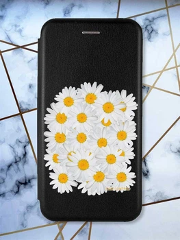 Чохол-книжка з малюнком для Xiaomi Redmi 7A Чорний; Букет ромашок (принт 40)