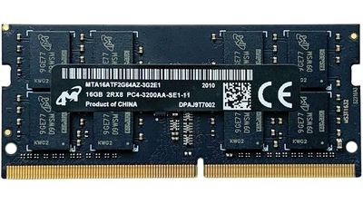 Оперативна пам'ять Micron SODIMM DDR4 16Gb 2Rx8 3200Mhz PC4-3200AA-SE1-11 MTA16ATF2G64AZ-3G2E1
