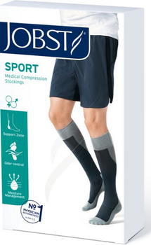 Pończochy uciskowe Jobst Sport Socks Black Grey 2 XL (4042809475685)