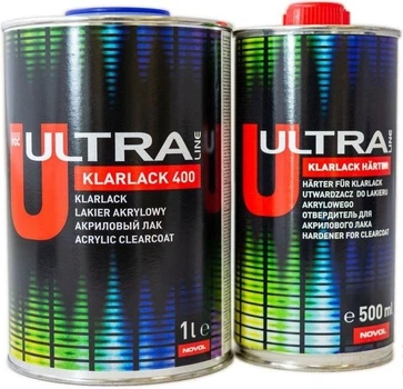 Novol Ultra 400 Лак Швидкосохнучий безбарвний 1л + затверджувач Novol 0.5л.