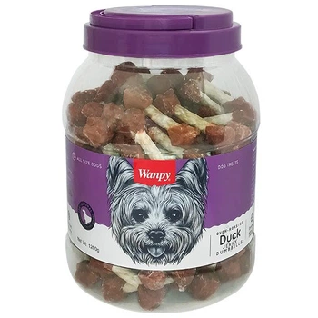 Wanpy Duck Jerky Dumbbells ванпи кость-гантель з в'яленою качкою ласощі для собак 1.2кг