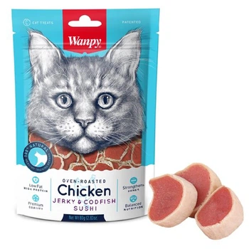 Wanpy Chicken Jerky & Codfish Sushi ванпи суши з куркою І трескою ласощі для котів 0.08кг