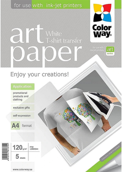 Papier fotograficzny ColorWay ART T-shirt transfer white A4 5 szt (PTW120005A4)