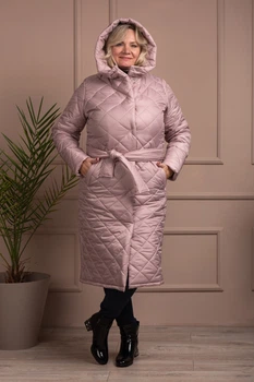 Жіноче стьобане пальто зимове плащівка Zeta-m 3095 фреза розмір 54