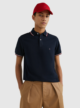 Koszulka polo męska Tommy Hilfiger MW0MW13080-DW5-YBR S Granatowa (8719861575481)