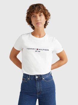 Koszulka damska bawełniana Tommy Hilfiger WW0WW31999-YBR XS Biała (8720114744370)