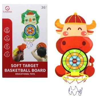 Игрушка 2в1: дартс + баскетбол "Коровка" (TS01091996227569)